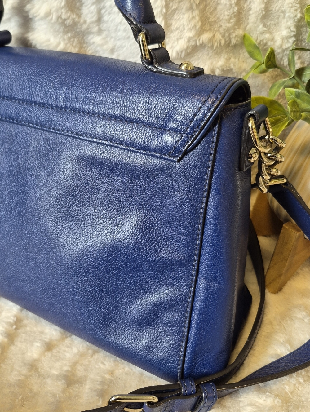 kate spade Navy Blue Top-Handle Satchel with Gold Hardware - Picture 12 of 16